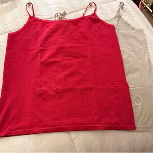 Ann Taylor Red and Gray Stretch Cami bundle